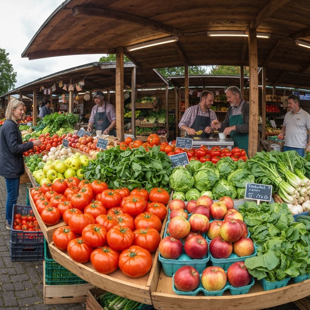 Fresh market produce and vegetables